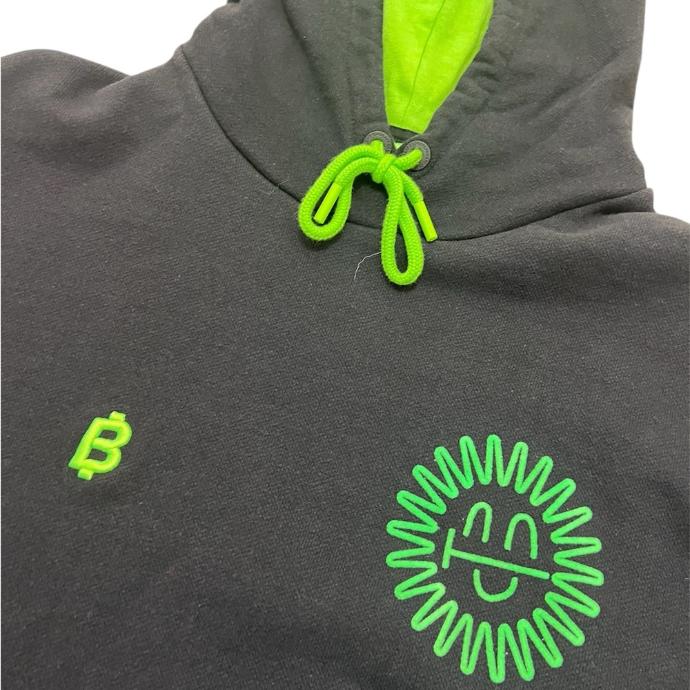 CASH BY CASH APP “Whitepaper” Hoodie Black Green Embroidered Hip Hop medium - Picture 3 of 8